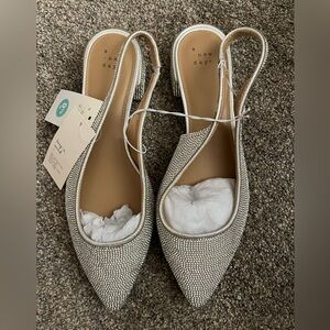 A New Day Glittering Silver Slingback Heels